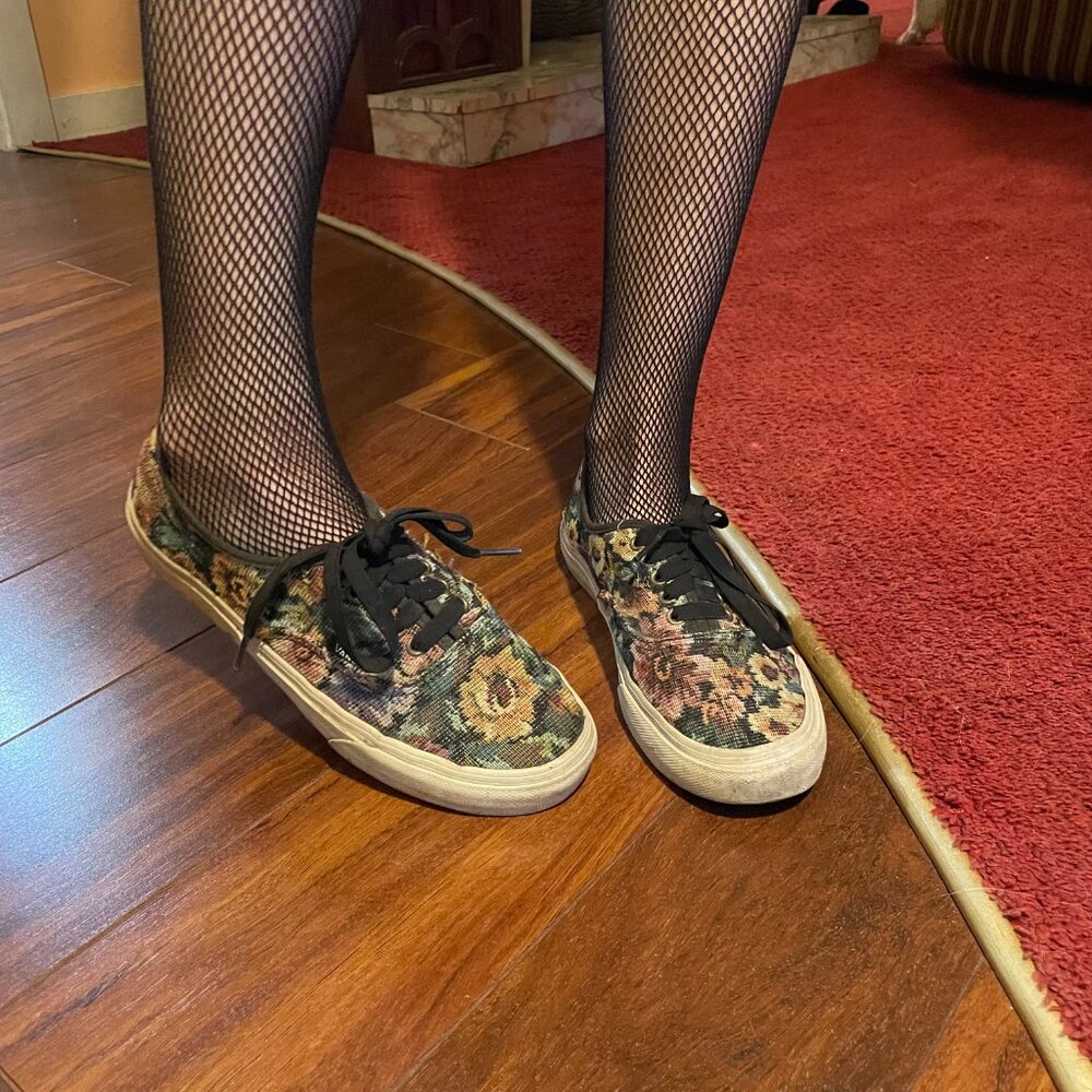 Y2K Vans low top emo autumn floral skateboarding shoes!